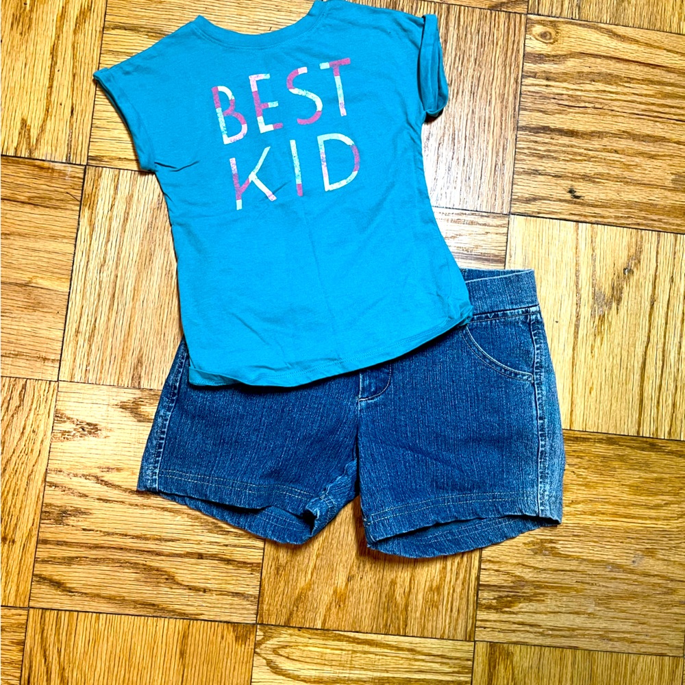 Set jeans shorts and girls top